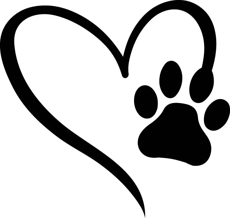 Heart With Dog Paw In It SVG