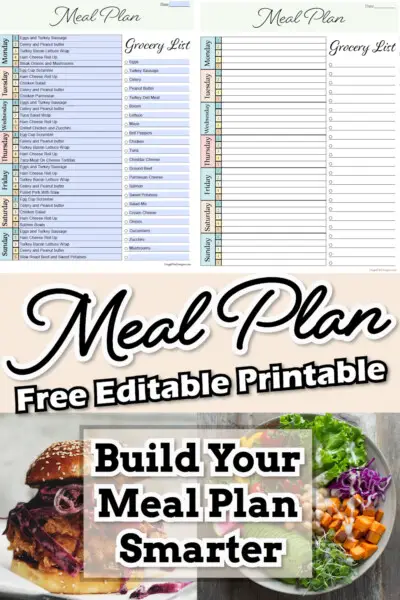 Free Meal Planning And Grocery List Editable Printable PDF – Frugal ...