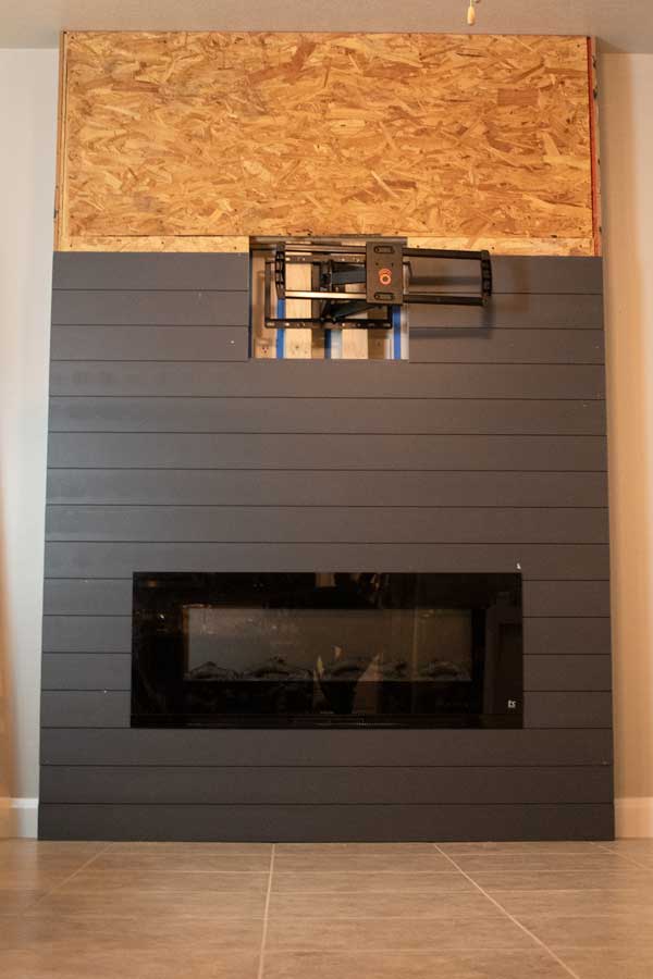 How To Make A Shiplap Wall With A Recessed Electric Fireplace Frugal Fitz Designs