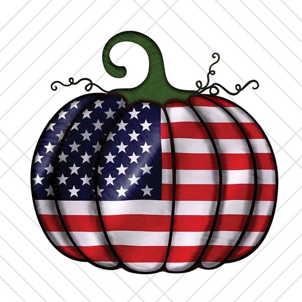 American Flag Pumpkin Sublimation Design PNG for sublimating or wall art