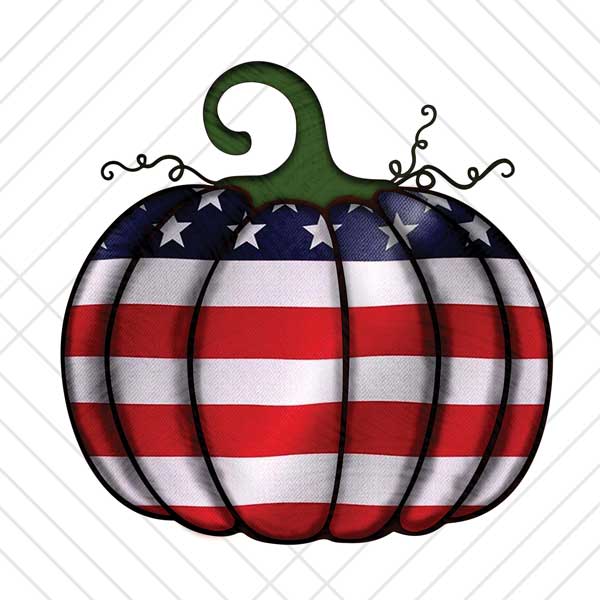 American Flag Pumpkin Stars On Top Sublimation Design PNG for sublimating or wall art